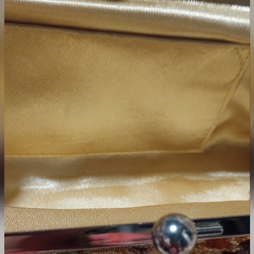 Embroidered Beaded Clutch with Beaded Handle - Picture 8 of 10